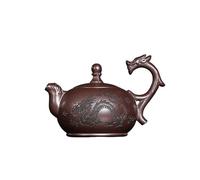 Théière Théière en argile violette de 270ml, théière faite à la main, minerai brut, bouilloire à boue violette, service à thé Zisha, accessoires, théière chinoise Récipient pour infuser le thé