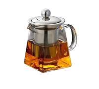 Théière Théière en verre résistant à la chaleur avec infuseur café acier inoxydable, récipient chauffant, théière transparente(550ML)