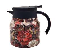 Théière thermique en acier inoxydable à motif floral de 800 ml, carafe à café isotherme pour boissons chaudes et froides, grand distributeur d'eau chaude pour un usage domestique, pichet à café
