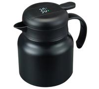 Théière thermique Théière isolée de 34 oz en acier inoxydable avec infuseur pour thé en vrac Carafe à café Pichet thermique avec affichage de la température Rétention chaud/froid Style 2 isolé