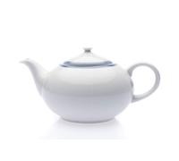 Théière Thun 1794, porcelaine tchèque, 1,20 l, dentelle blanche, bord bleu, Thun