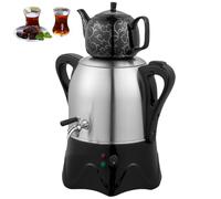 Théière Turque Électrique 1800 W, Théière Électrique Samovar, Théière en Acier Inoxydable 3 L Et Théière en Céramique 1 L, Protection Contre L'ébullition Et L'ébullition À Sec, pour Préparer black