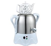 Théière turque électrique en acier inoxydable de 3 l et théière en céramique de 1 L, samovar avec fonction maintien au chaud, pour café, thé parfumé, thé turc