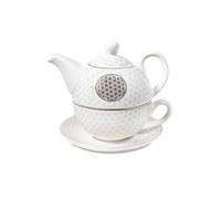 Mani Bhadra – Théière – Fleur de Vie – Porcelaine verte solo