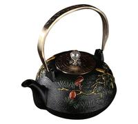 Théière Vintage en Fonte Brute, Poignée Ergonomique, Noir