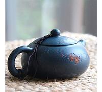 Théière Yixing en crète bleue décorée avec motifs floraux • Filtre intégré • Capacité 200 ml • Tea Soul