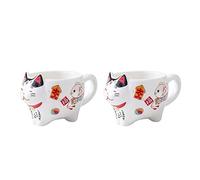 théièreEnsemble de thé en porcelaine japonais mignon chat chanceux créatif Maneki Neko tasse à thé en céramique avec-prune