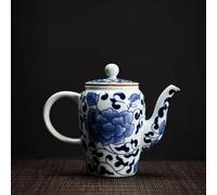 Théières Bouilloire À Thé Une Main Petite Capacité Service Kung Fu En Porcelaine Japonaise Théière Branches Interlock Bleues Et Blanches Pot Lotus Théière Service A Thé