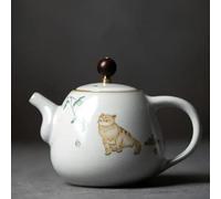 Théières Bouilloire Motif Chat Mignon Faite Main Filtre Portable Voyage Théière Service Thé Pour La Maison, Verres Boissons, Traditionnelle Céramique Théière Service A Thé(Type-C)