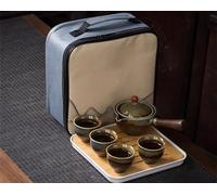 Théières Kung Fu Thé Cérémonie Ensemble Chinois Automatique Rotatif Faire Maison En Céramique Théière Voyage Portable Théière Service A Thé(C)