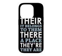 « Their There They 're » - Grammaire Anglaise Coque pour iPhone 14 Pro