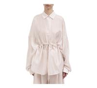 TheLatest, Femme, Blouses et Chemises, Blanc, Taille: 38 FR Camicia Dalida in Mussola Rigata