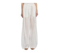 TheLatest, Femme, Pantalons, Blanc, Taille: 38 FR Billie Pantalon en Coton et Tencel