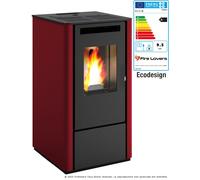 Thelma 9,5kW Poêle à granulés rouge