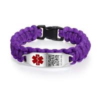 Theluckytag Collier d'alerte médicale pour homme et femme - Collier médical de 48,3 cm avec code QR gravé - Plus d'espace - Informations médicales d'urgence en ligne, 7''-9'', Silicone, Pas de pierre