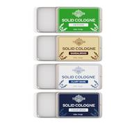 THEMANCODE Parfum Solide, Parfum Homme, Cadeau Saint Valentin pour Homme, Cologne Solide aux Notes de Bois de Santal, Vétiver, Cèdre, Sauge Sclarée, Lot de 4