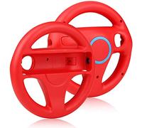 TheMax Lot de 2 supports de volant rouges pour manette de jeu Wii Mario Kart Racing (rouge x2)