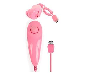 TheMax® - Manette Nunchuck pour Nintendo Wii U rose bébé