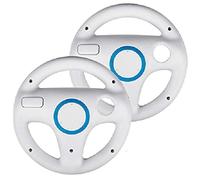 TheMax White (Pack 2) Wheel Steering wii Controller Design Stand Mario Kart Racing Game Steering Wheel Stand for Wii Game Controller
