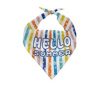 Thème Bonjour Été Chiens Bandana Foulards Lavable Triangle pour Chiens Doux Et Confortable Bandanas Chien Chats Petite, Moyenne Et Grande Taille