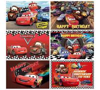 Thème de course de vélo Cars Flash McQueen pour enfants, décoration de fête d'anniversaire pour garçons, arrière-plan de photographie, bannière de cadeau de fête de bébé personnalisée JX036-24