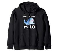 Thème de fête pour Le 10e Anniversaire de Shark, Watch Out I'm 10 Ocean Kid Sweat à Capuche