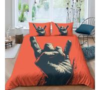 Thème De La Musique Rock Housse De Couette 135X200 Cm Parure De Lit 1/2 Personne avec Housse De Couette en Microfibre Et Taies d'oreiller, 3D Imprimé Ensemble De Literie pour Adulte Enfant -781E930P6