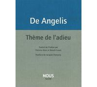 Thème de l'adieu - Milo De Angelis - Nous Eds - broché - Poésie