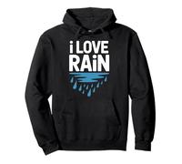 Thème de l'eau avec Inscription « I Love Rain Drip » Sweat à Capuche