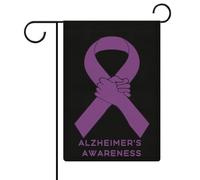 Thème de sensibilisation à la maladie d'Alzheimer, drapeaux de jardin double face 12 x 18 pouces - Lot de 4