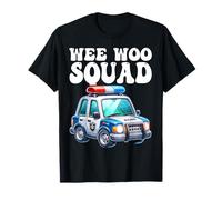 Thème de voiture de police drôle Wee Woo Squad pour enfants, garçons et filles T-Shirt