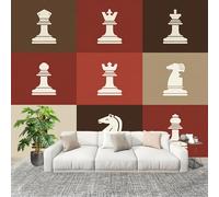 ThèMe Des éChecs Papier Peint Intissé Fresque Murale 250x175 cm Brun Poster Murale Photo pour Salon, Chambre, Salle à Manger, Effaçable Papier Peint Panoramique