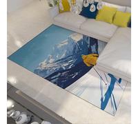 Thème des Sports Tapis Style Nordique Hiver Station de Ski Paysage Mince Porte Tapis pour Le Salon Salle à Manger Chambre Dortoir Antidérapant Lavable 60 x 120 cm
