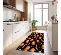Thème D'Halloween Citrouilles Chauves SourisTapis Couloir Long 90 x 150 cm Doux Antidérapant Tapis Étroit, Lavable Moquette Cuisine Long - Coureur de Passage pour Cuisine Couloir, Couleur Orange