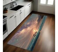 Thème du Ciel Étoilé Tapis de Cuisine Dauphins océaniques 40 x 120 cm Antidérapant Lavable Devant Évier Absorbant et Doux pour Cuisine Couloir Salon et Entrée