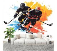 ThèMe Du Hockey Sportif Papier Peint Photo Intissé Poster Murale Papier Peint 400x280 cm Sportif Fresque Murale Anti-poussière, Idéal pour Rénovation ou Décoration Personnalisée