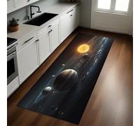 Thème du Système Solaire Tapis de Cuisine Planète au Ciel étoilé Antidérapant 50 x 80 cm Devant Évier Anti-Salissures Lavable Cuisine Buanderie Entrée Couloir