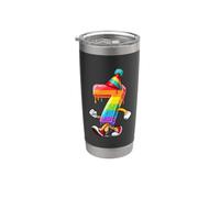Thème glace arc-en-ciel fondante 7ème anniversaire Gobelet isotherme en acier inoxydable double paroi
