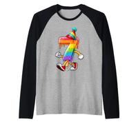 Thème Glace Arc-en-Ciel fondante 7ème Anniversaire Manche Raglan