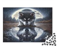 Thème Loup 1000 pièces Puzzle Papier Adultes Paysage Nocturne éducatif Jeu Animal Mural Papier décor Maison 38x26cm/1000pcs