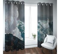 thème Nautique Rideaux occultants Vagues s’écrasant sur Le récif célèbres peintures Impressions Rideaux en Microfibre pour Salon Ferme Chambre assombrissement W200xL245cm 2 pièces