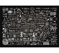 Thème Scientifique Salle de Classe Tableau Noir Chimie Mathématiques Géométrie Physique Manuscrit Fête Photo arrière-Plan Photographie Toile de Fond 210cmx150cm