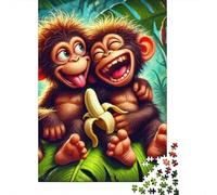 Thème Singes de la Jungle 1000 pièces Puzzle en Papier pour Adultes Exercice cérébral Puzzle éducatif Mural Cadeau 70x50cm/1000pcs