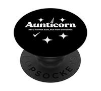 Thème Tante Magique avec Corne de Licorne et Humour rétro étincelant PopSockets PopGrip Adhésif