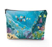 Thème tendance, trousse de voyage, trousse de maquillage, objets de mode avec chaussures à talons hauts, trousse de maquillage en lin, excellent cadeau pour les voyages, violet blanc, 17,8 x 22,9 cm,