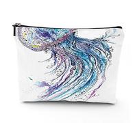 Thème tendance, trousse de voyage, trousse de maquillage, objets de mode avec chaussures à talons hauts, trousse de maquillage en lin, excellent cadeau pour les voyages, violet blanc, 17,8 x 22,9 cm,