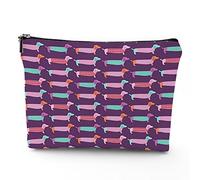 Thème tendance, trousse de voyage, trousse de maquillage, objets de mode avec chaussures à talons hauts, trousse de maquillage en lin, excellent cadeau pour les voyages, violet blanc, 17,8 x 22,9 cm,