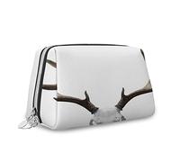 Thème, trousse de maquillage, sac à cosmétiques, vie marine profonde, moderne, organisateur en cuir, trousse de toilette réutilisable, turquoise, M, Gris Blanc_9, Taille unique, Trousse de beauté