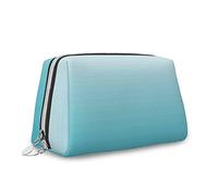Thème, trousse de maquillage, sac à cosmétiques, vie marine profonde, moderne, organisateur en cuir, trousse de toilette réutilisable, turquoise, M, Turquoise_5, Taille unique, Trousse de beauté