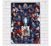 Themed Paris Saint-Germain - Affiche Champions d'Europe 2026 Back-to-Back | Poster Officiel PSG | Décoration Murale Football (A3-29.7cm x 42cm)